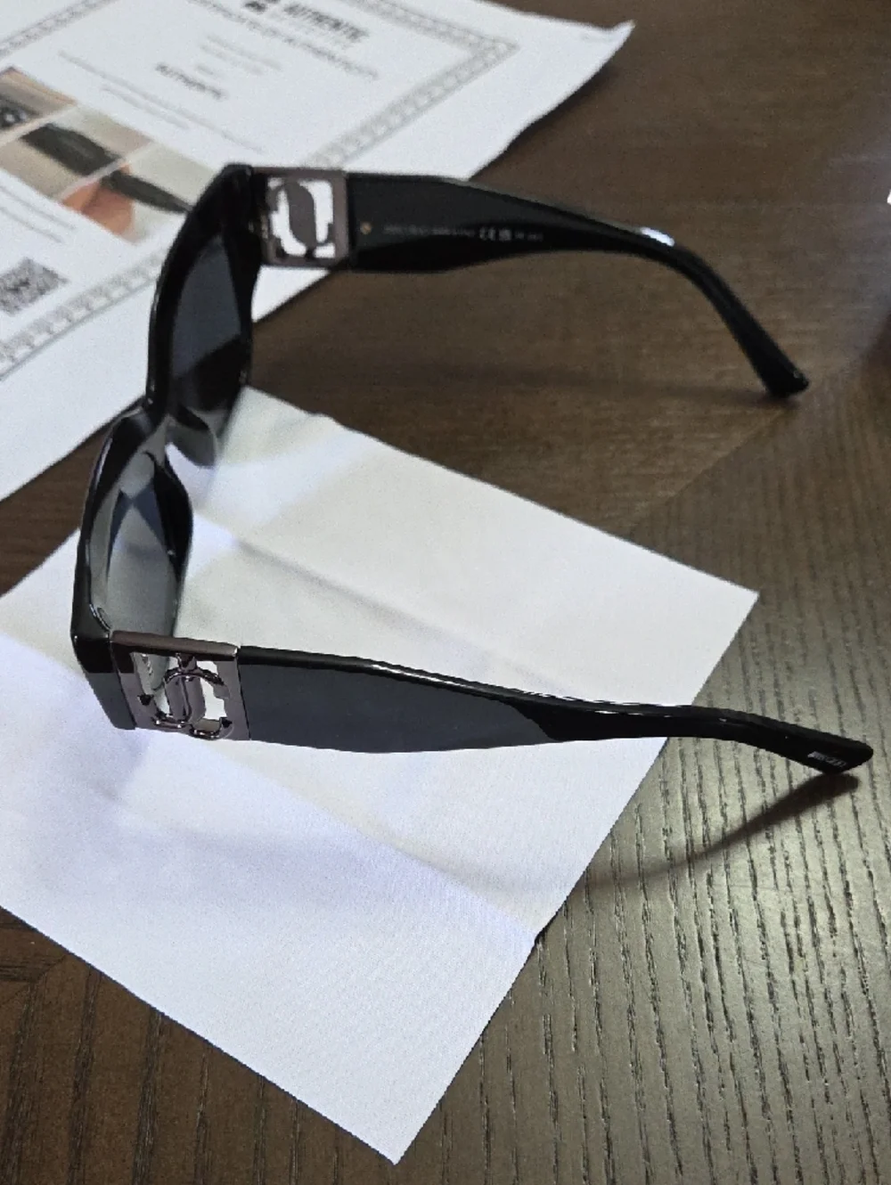 Jimmy Choo Black Sunnies Sunglasses with Dark Lenses Case, Cloth And COA Include - Picture 2 of 11